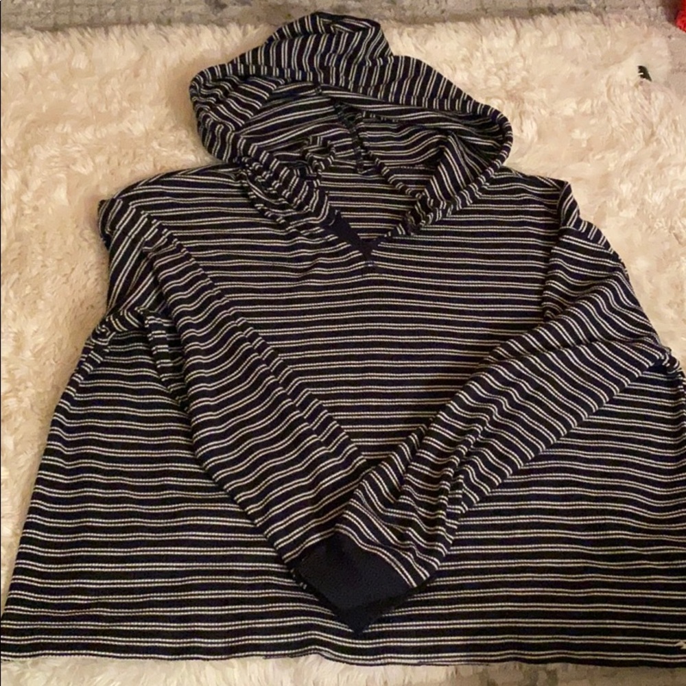Hollister Striped Cropped Hoodie